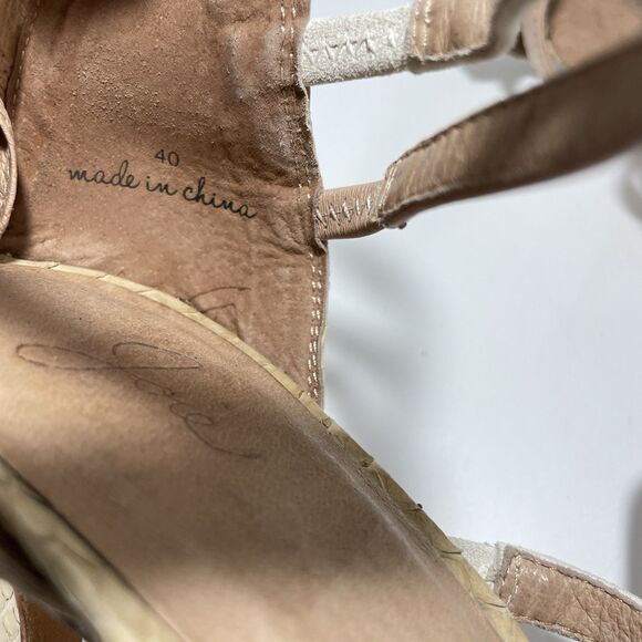 Joie Snakeskin Embossed Strappy High Heel Sandals Beige Multi Size 40 (US 9.5-10 - Picture 8 of 9